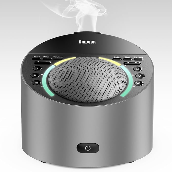 Sound Machine with Aroma Diffuser, Premium Metal Shell White Noise Machine by Dedicatedtoyourbettersleep