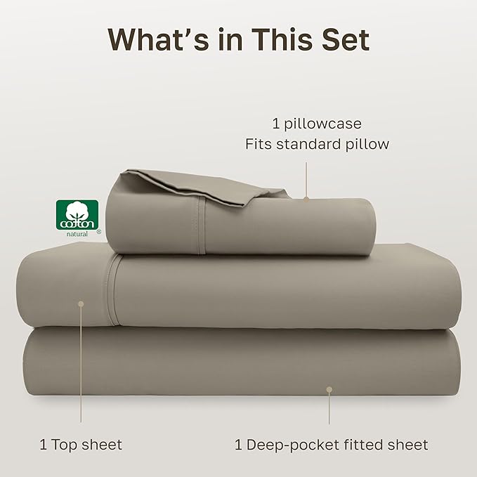 California Design Den Soft 100% Cotton Bed Sheets Twin XL Set, 400 Thread Count - Image 4