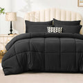 Love's cabin Twin Comforter Set Ash Black, 5 Pieces Twin Bed in a Bag, All by Lovescabin