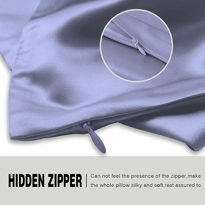 Silk Pillow Cases 2 Pack, Soft Breathable and Sliky Standard Size Pillow Cases - Image 4