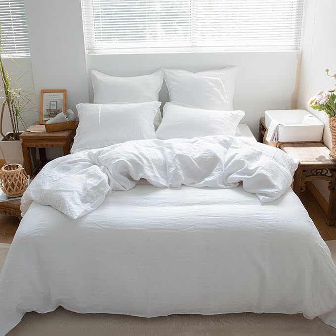 Simple&Opulence 100% Washed Linen Euro Shams 26'' x 26'' Pack of 2, Basic Style - Image 8