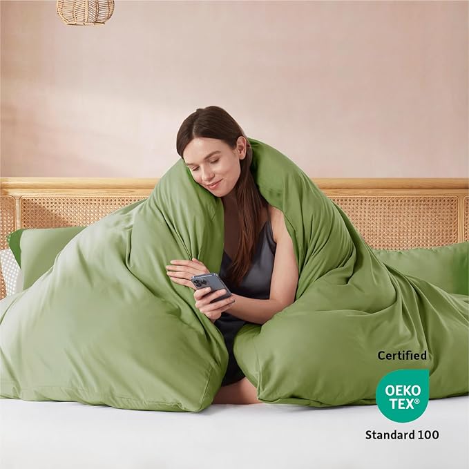 Nestl Calla Green Duvet Cover King Size - Image 3