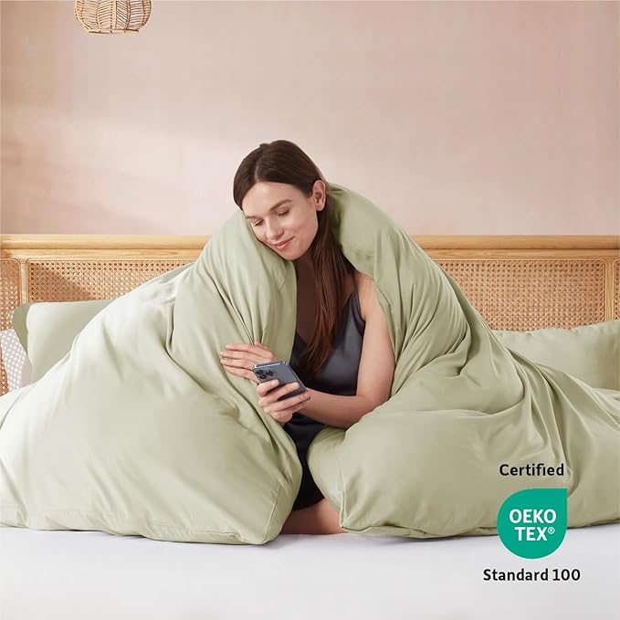 Nestl Light Sage California King Duvet Cover Sets - Image 3