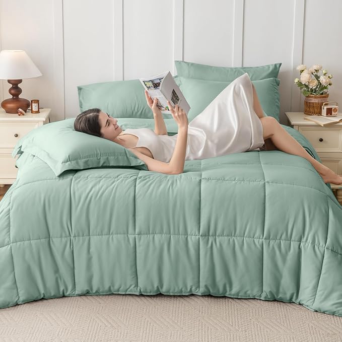 JOLLYVOGUE Full Comforter Set, Ultra-Soft Bed in a Bag Full Size 7 Pieces - Image 7