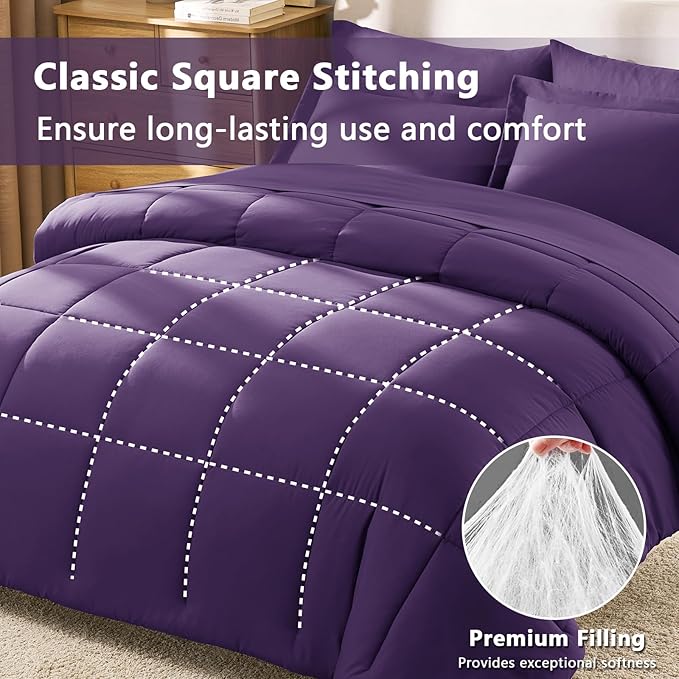 CozyLux Full Size Comforter Sets Purple - Image 4