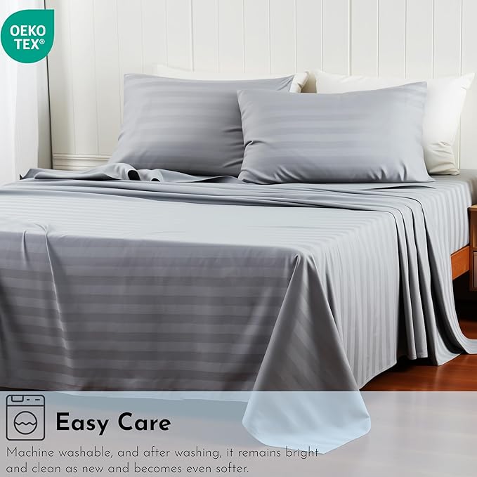 Cotton Flat Sheets Only, 600 TC 100% Cotton Flat Sheet Top Sheet Only, Full - Image 8