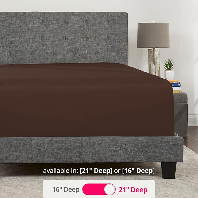 Deep Fitted Sheets King – King Size Fitted Sheet Only Deep Pocket – 21” King - Image 3