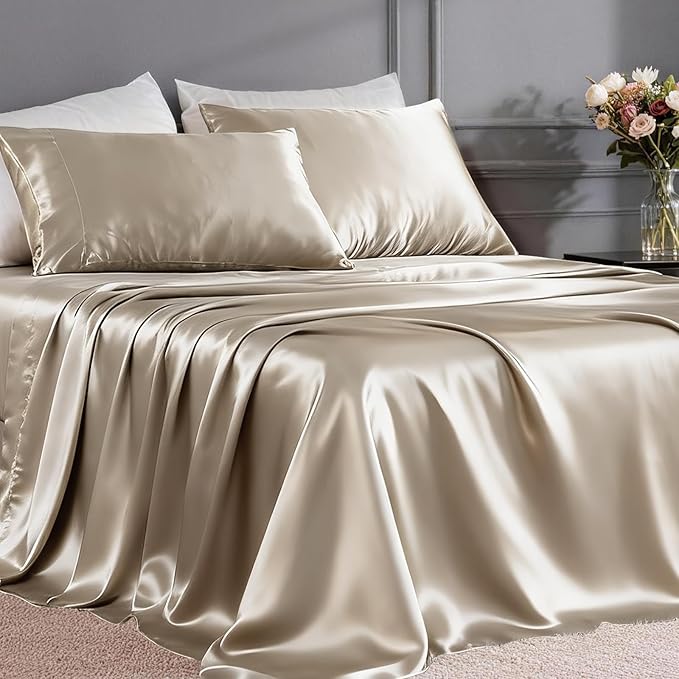 FreshCulture Satin Sheets Twin Size Bed Set by FreshCulture