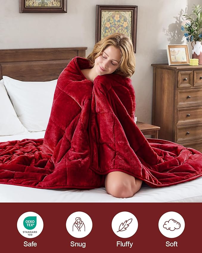 Super Fuzzy Soft Sherpa Fleece Weighted Blanket, 20 lbs Dual Sided Fluffy Heavy - Image 3