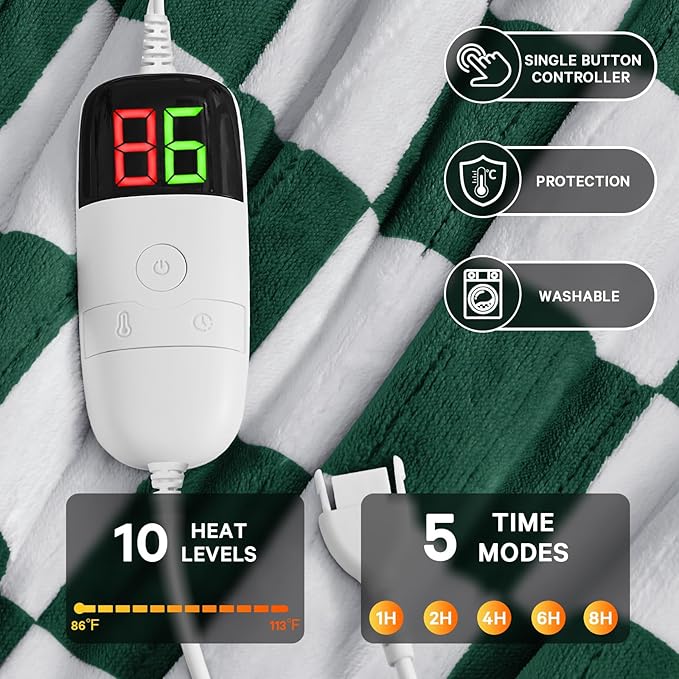 Heated Electric Blanket Throw, 50X60 Heating Blanket - Image 4