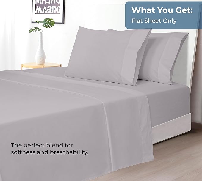 Royale Linens 100% Organic Cotton Twin Flat Sheet Only - Image 5