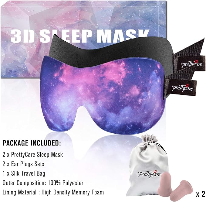 PrettyCare 3D Sleep Mask 2 Pack, Eye Mask - Image 7