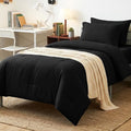 CozyLux Twin Comforter Set Black, 5 Pieces Bed in a Bag Twin Comforter Set by CozyLux