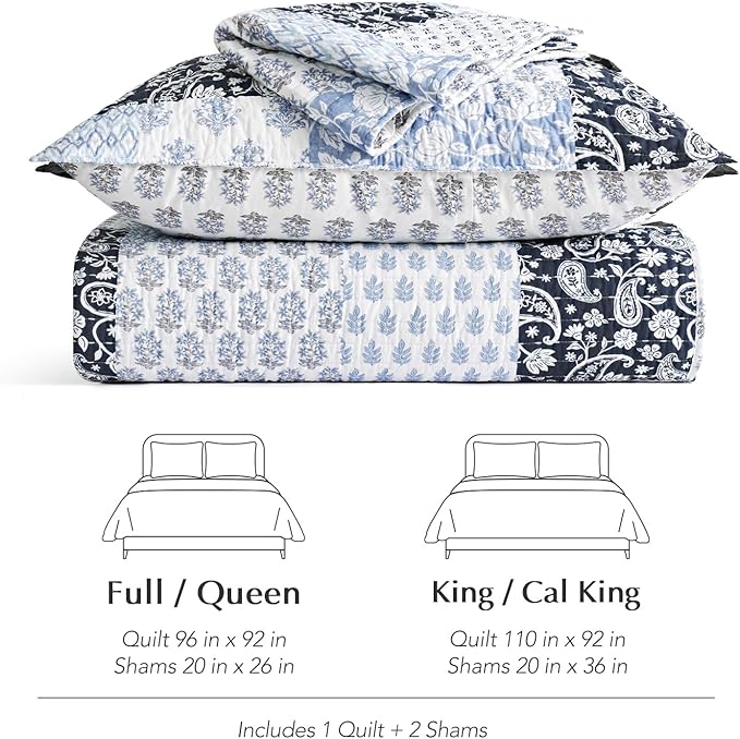 EverGrace Cotton Quilt Set King Size, 100% Cotton Reversible Lightweight - Image 9