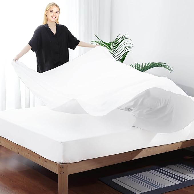 Flat Sheet Only 2 Pack, King Size 400 Thread Count 100% Egyptian Cotton Flat - Image 4