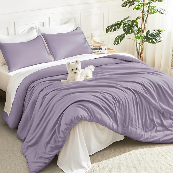 Litanika Grayish Purple Comforter Set Twin/Twin XL Size, 2 Pieces Lightweight by Litanika