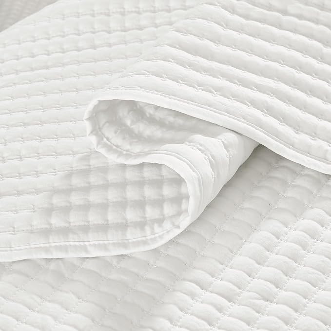 WRENSONGE White Quilt Set Queen Size-3 Pieces Lightweight Bedspreads Summer - Image 4