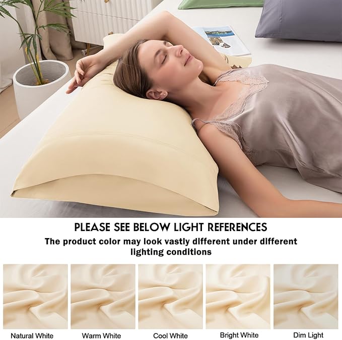 Pillowcases Standard Size 2 Pack, Cooling Viscose from Bamboo Pillow Cases - Image 6