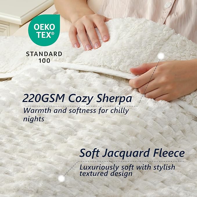 Mr. Sandman Weighted Blankets for Adults Full Size 10lbs, Warm Sherpa Fleece - Image 2