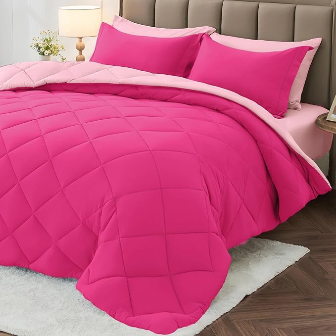 MUXHOMO 7 Pieces California King Comforter Set, Reversible Bed in a Bag Cal by MUXHOMO