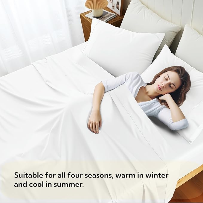 Cotton Flat Sheets Only, 600 TC 100% Cotton Flat Sheet Top Sheet Only, Queen - Image 7