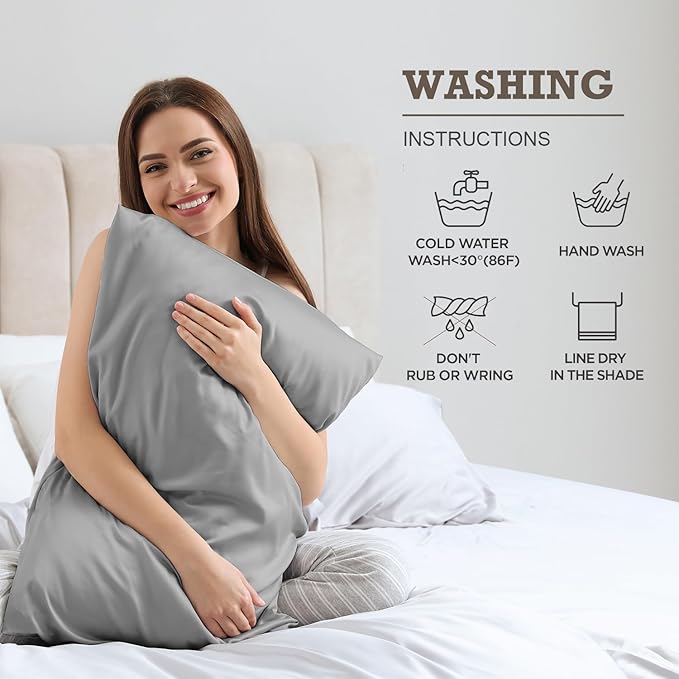 BPC 100% Mulberry Silk Pillowcases 2 Pack, Grade 6A ClimaSilk™ Silk Pillow - Image 8