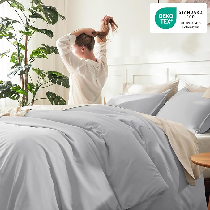 Litanika Twin XL Comforter Set Light Grey, 2 Pieces Extra Long Dorm Bedding Sets - Image 4