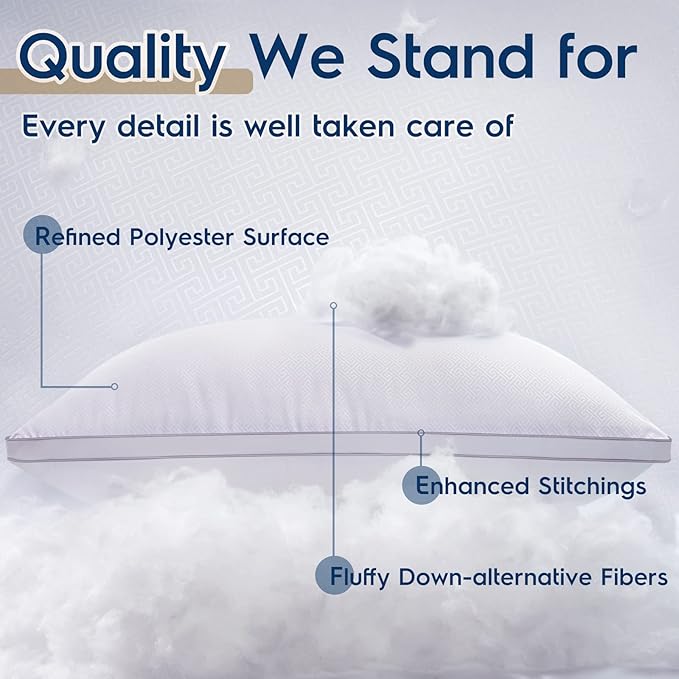 viewstar Bed Pillows Different Sizes Set of 2, Hotel Quality Cooling Down - Image 5