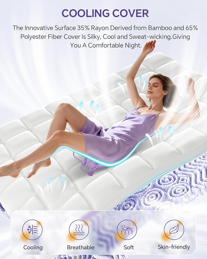 ChiXpace Dual Layer 5 Inch Memory Foam Mattress Topper Full - Image 4
