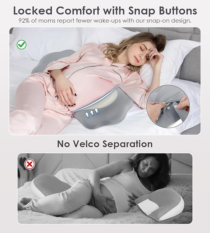 Memory Foam Pregnancy Pillows for Sleeping, Side Sleeper Maternity Pillow - Image 4