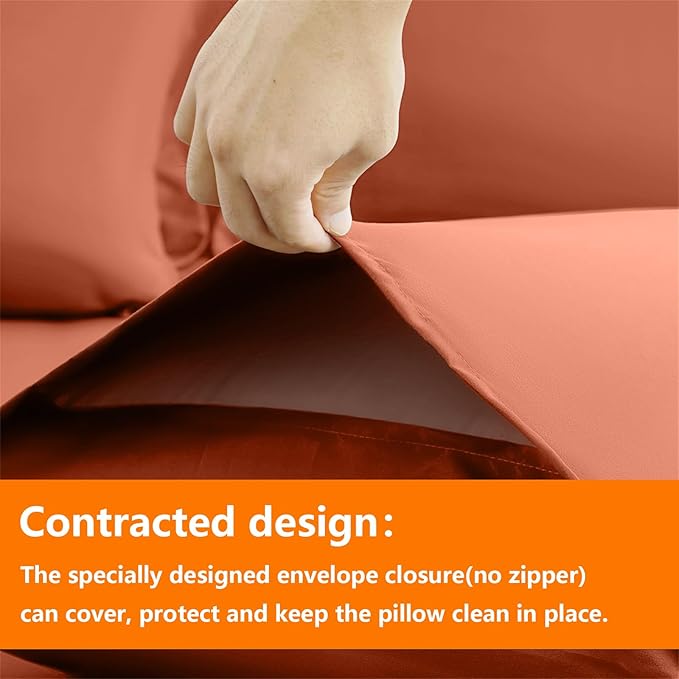 TAIMIT Burnt Orange Queen Size Comforter Set - Image 4