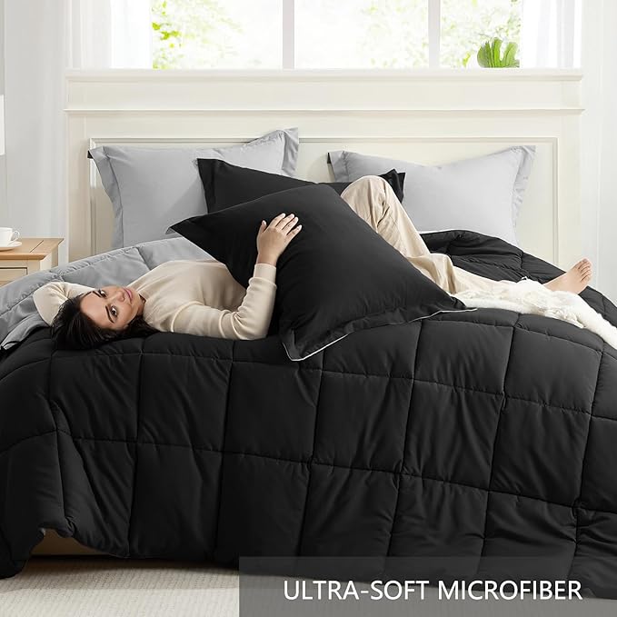 Homelike Moment King Size Comforter Set Black, Comforter King Size Bed Set - Image 5