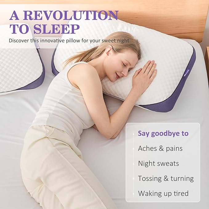 HOMELAB Adjustable Shredded Memory Foam Pillows King Size, Cooling Bed Pillows - Image 7