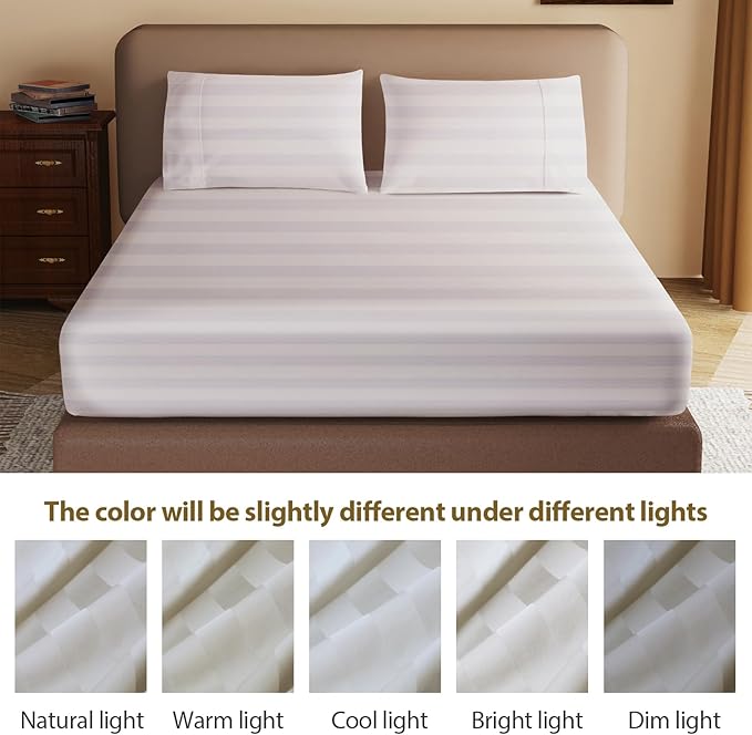 100% Egyptian Cotton Fitted Sheet CK Size, 600 Thread Count, Single Fitted - Image 8