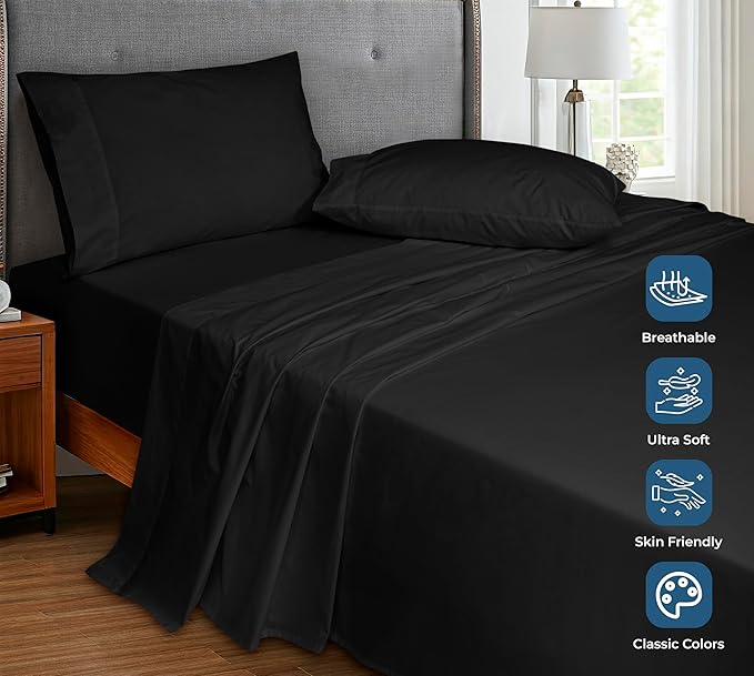 Royale Linens 100% Organic Cotton Twin XL Flat Sheet Only - Image 4