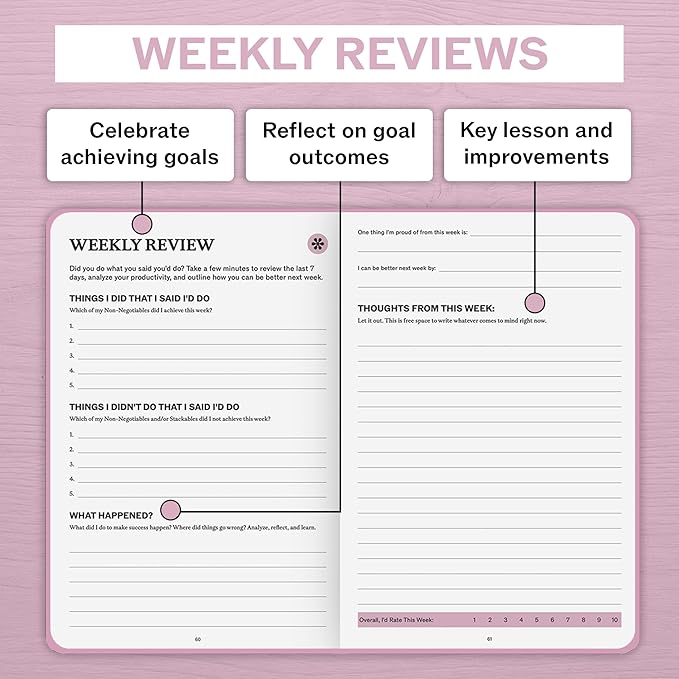 Undated Daily Planner | 90 Day Daily & Weekly Productivity Journal - Image 8
