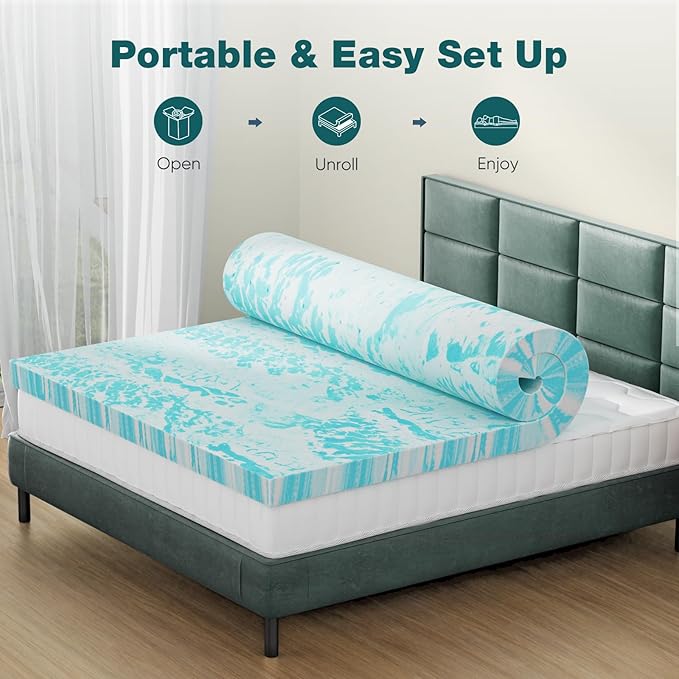 Sweetcrispy Mattress Topper Twin XL, 4 Inch Thick Memory Foam Gel Infused - Image 8