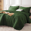MUXHOMO 7 Pieces Queen Comforter Set, Seersucker Bed in a Bag Queen Size by MUXHOMO