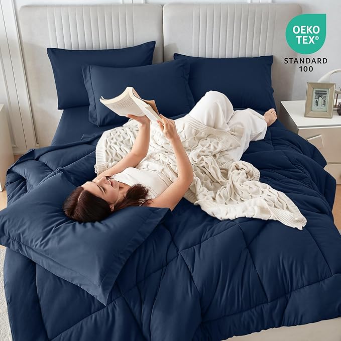 Sasttie Oversized King Comforter Set, 7 Pieces Extra Large Bed in a Bag - Image 5