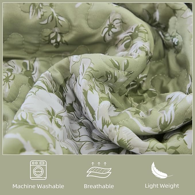 WONGS BEDDING Quilt King Size, Botanical Quilt - Image 5