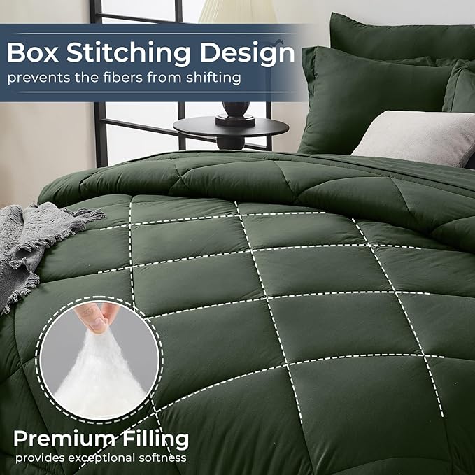 HEVUMYI Army Green Queen Comforter Set - Image 4