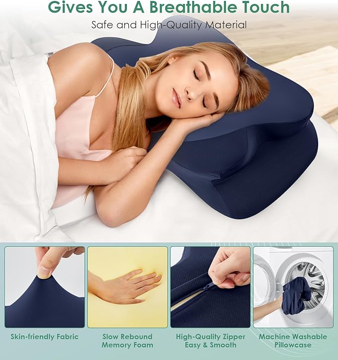 DONAMA Cervical Pillow for Sleeping, Contour Memory Foam Pillow for Neck and - Image 7
