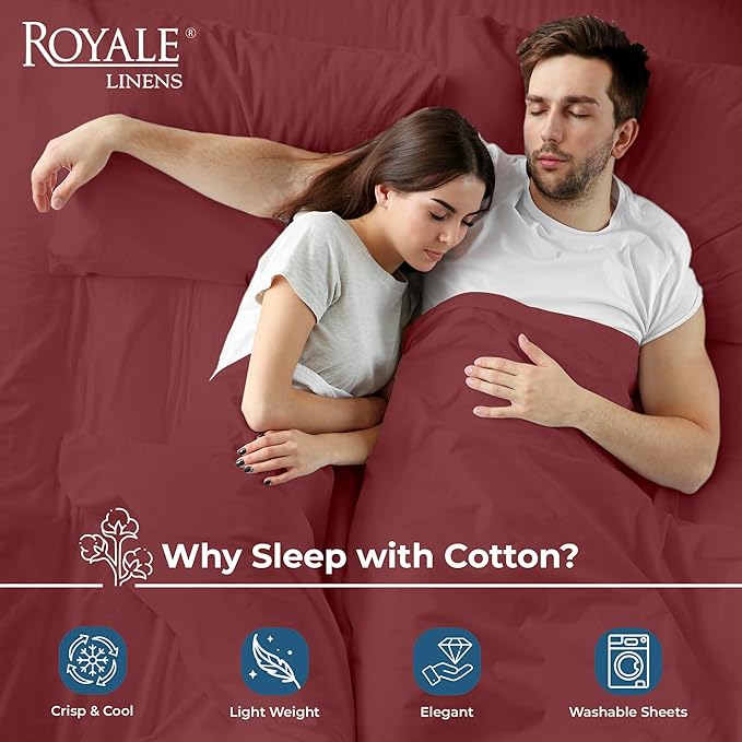 Royale Linens 100% Organic Cotton Twin XL Flat Sheet Only - Image 3