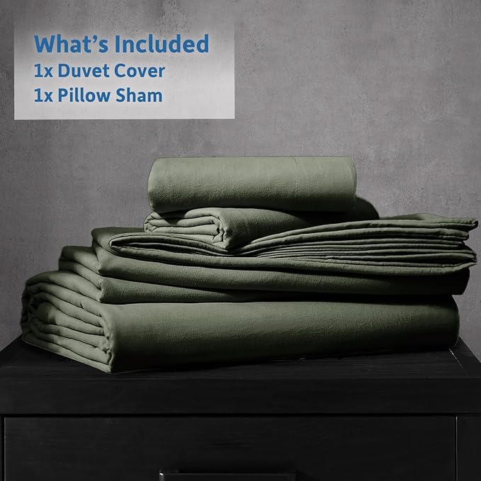 Nestl Olive Green Duvet Cover Queen Size - Image 9