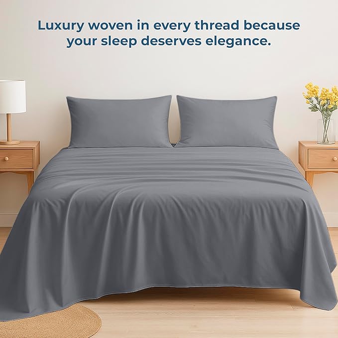 Royale Linens 100% Organic Cotton Full Flat Sheet Only - Image 6