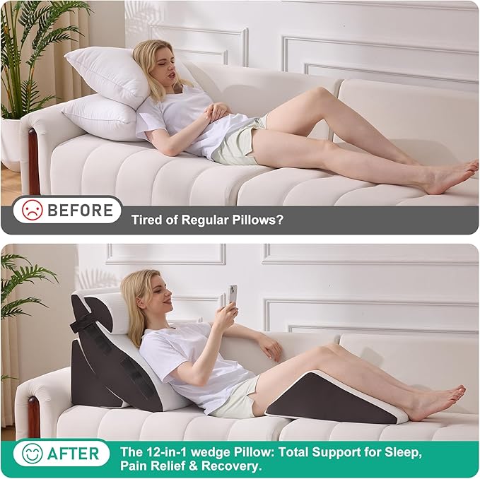 4PCS Wedge Pillow Set for After Surgery, Orthopedic Bed Wedge Pillow for Back - Image 7