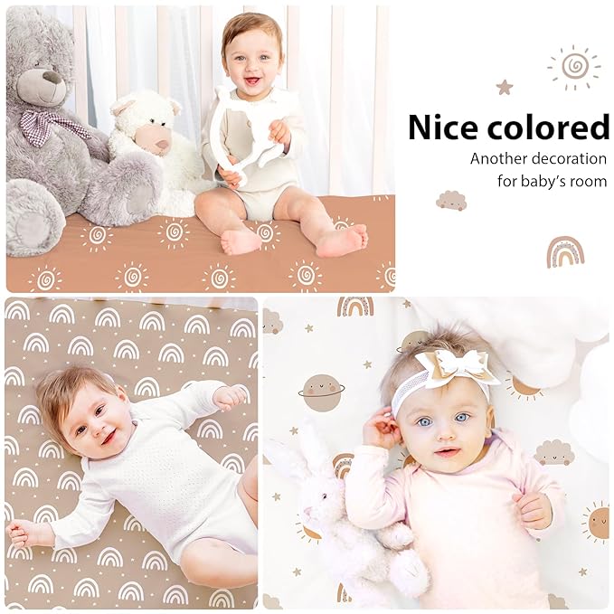 Baby Mini Crib Sheets Boy, Portable 38”x26” Pack and Play Sheets Fitted - Image 9