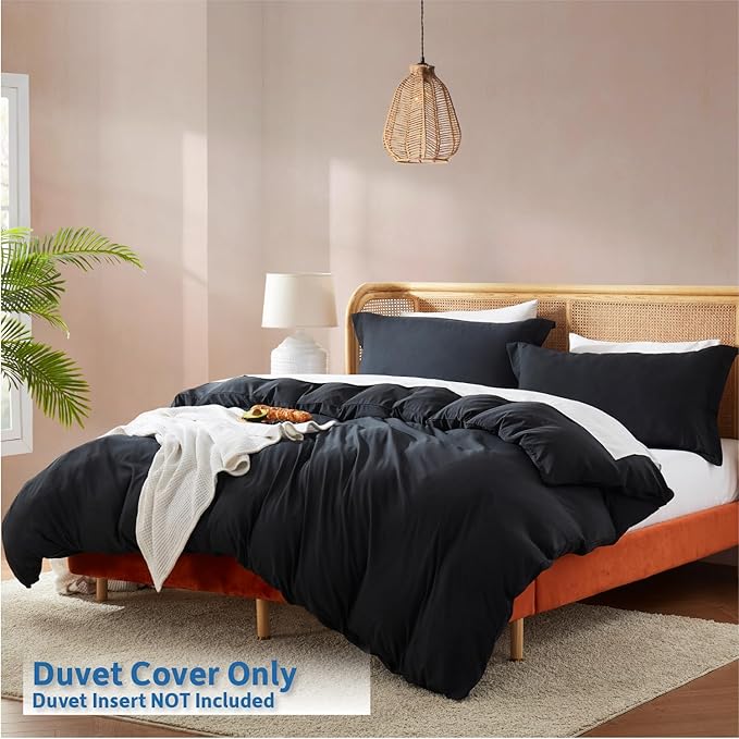 Nestl Black California King Duvet Cover Sets - Image 2