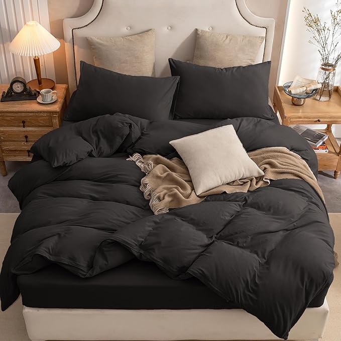 PURE ERA Jersey Knit Duvet Cover Set 100% T-Shirt Cotton Super Soft Comfy 3pc by PUREERA
