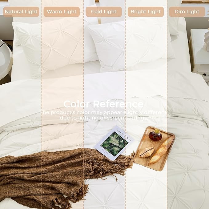 Sasttie Twin XL Comforter Set, 5-Piece Bed in a Bag, Pintuck Bedding Sets - Image 8